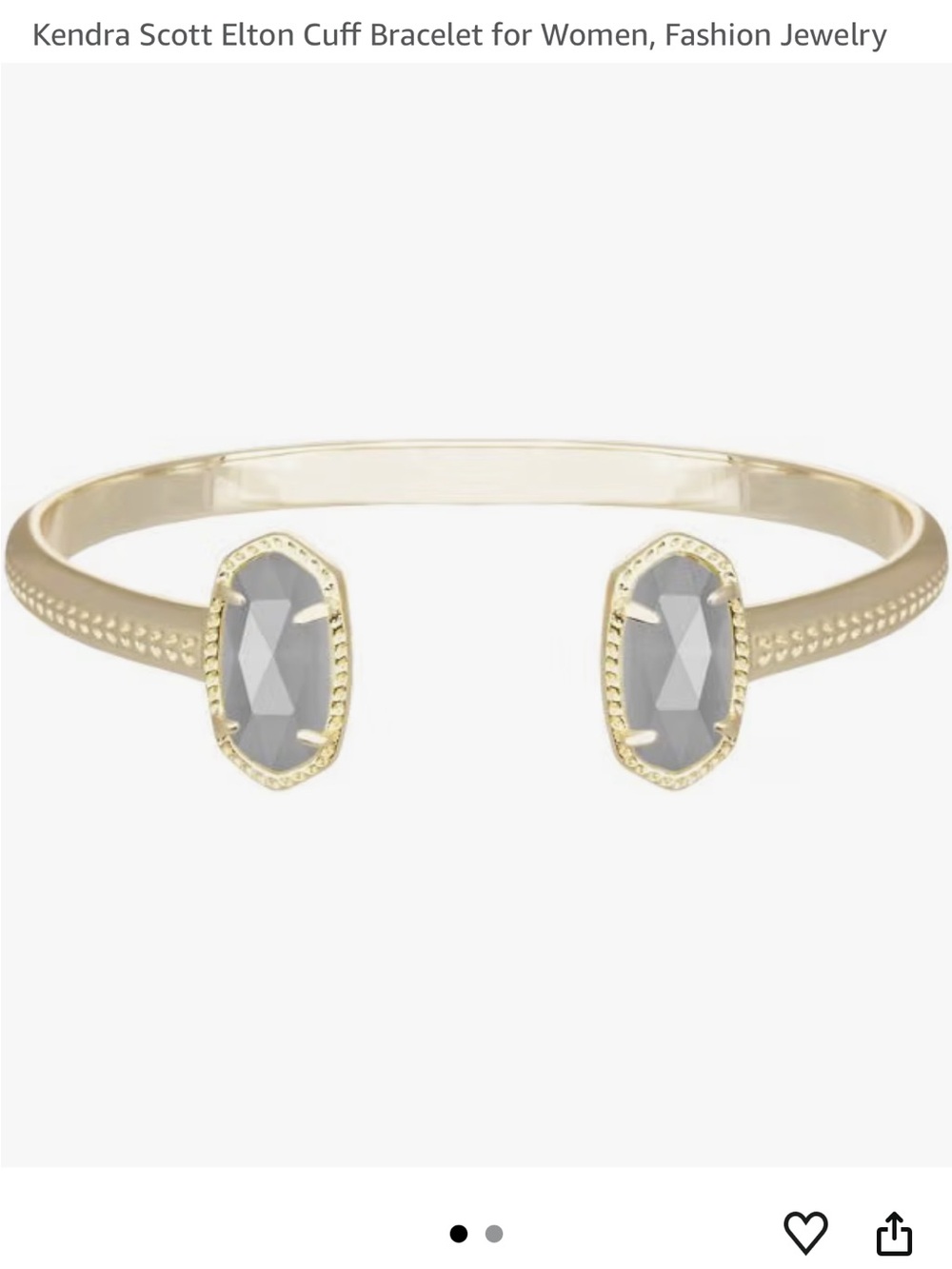 Kendra Scott Gold Cuff Bracelet with Gray Stones 14k gold plated